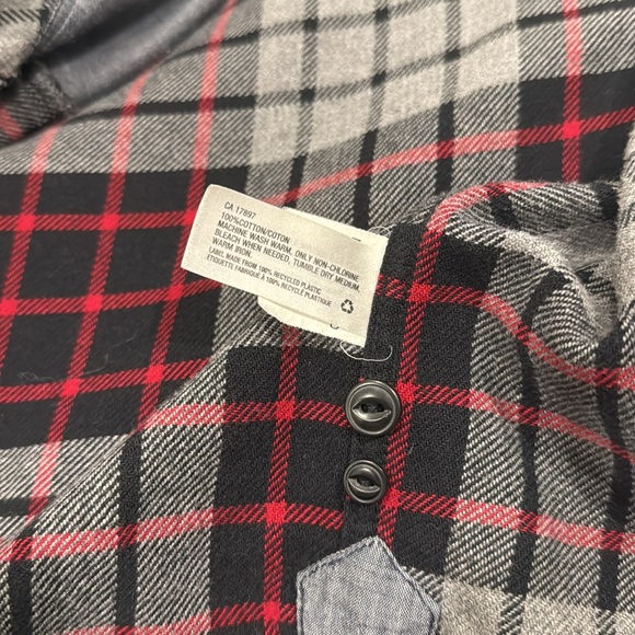 GAP Kids Plaid Flannel Shirt - Red and Gray - Picture 6 of 6